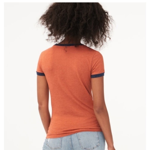 Aeropostale Orange Ringer Graphic Tee Sz Med, NWT - Picture 3 of 3